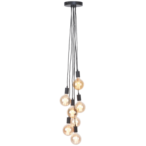 It's About Romi Snoerpendel Oslo/7lampen zwart textieldraad 150cm